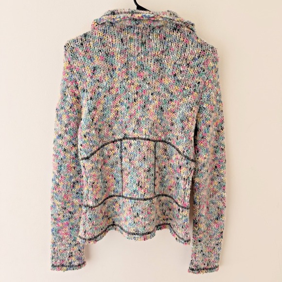 Nine West Womens Y2K Rainbow Speckled Knit Cardigan Sweater Size S Soft Grunge - Picture 2 of 8